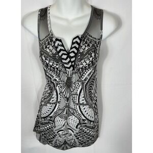 Emerge Women's Y2K Tunic Top Size M Sequin Sheer Mesh Goth Fairy Grunge Baddie‎